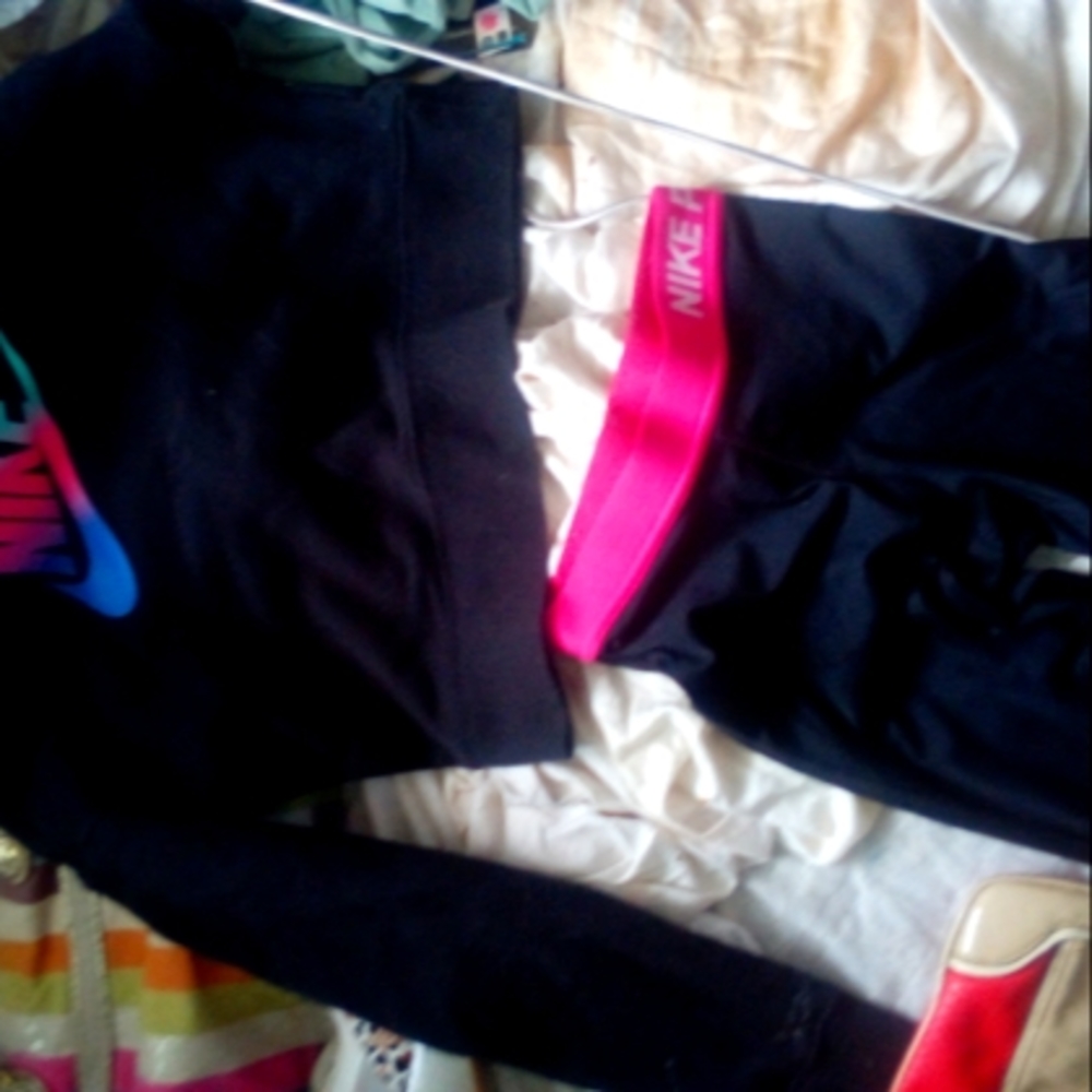 Nike crop top hoodie with matching crop leggings